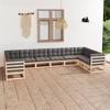 vidaXL Patio Lounge Set Outdoor Loveseat Sofa Set with Cushions Poly Rattan - Natural With Cushions - 2 of 4