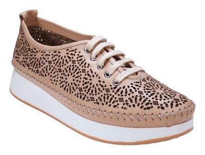 Cools 21 Sarto Perforated Memory Foam Leather Lace Up Sneakers