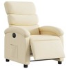 vidaXL Electric Recliner Chair - Cream Fabric Adjustable Armchair with Motorized Footrest, Side Pocket & Thick Padding for Living Room, Bedroom - 3 of 4