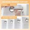 Cotton Blend No Hook Shower Curtain with Snap Liner, Hotel Grade, Water Repellent, White, 71Wx74L - 2 of 4