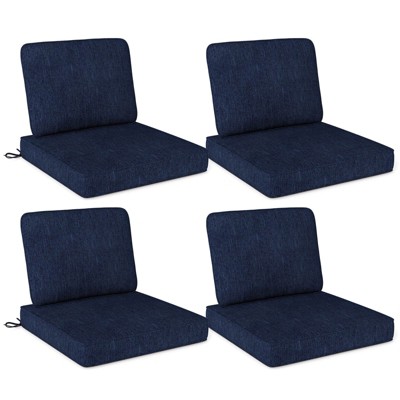 Costway 2/4/6-Pack 24" x 24" Deep Seat Cushion & Back Pillow with Removable Covers Outdoor Brown/Navy/Gray/Black