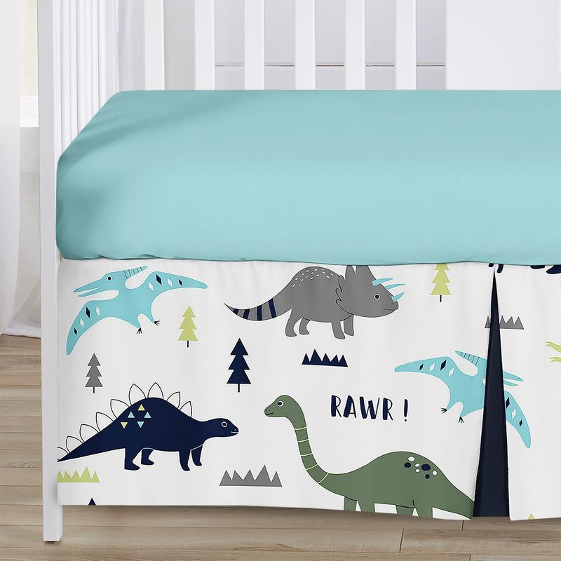 Sweet Jojo Designs Boy Baby Crib Bedding Set - Mod Dinosaur Collection Blue and Green 4pc, 5 of 8