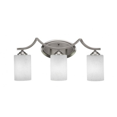 Toltec Lighting Zilo 3 - Light Vanity in  Graphite with 4" White Muslin Shade