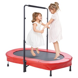 VEVOR Kids Trampoline, 56x36 inch Indoor Outdoor Trampoline, Foldable Mini Trampoline with Handle, Rebounder Trampoline for Toddlers - 1 of 4