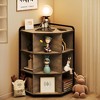 9 Cube Corner Bookshelf,Wooden Corner Cabinet with USB Ports and Outlets , Metal Frame Storage for Playroom, Living Room, Bedroom - 2 of 4