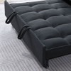 Kumasinova Modern Velvet Loveseat Futon Sofa Couch Pullout Bed, Convertible Lounge Sleeper Sofa Bed with Reclining Backrest, Toss Pillows, Pockets - 2 of 4