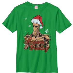 Boy's Marvel Christmas Guardians of the Galaxy Groot Seasons T-Shirt - 1 of 3