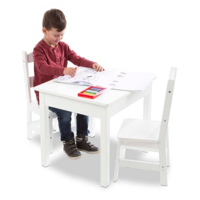White Wooden Kids Table and Chairs Set