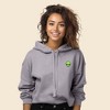 Dalix Alien Embroidered Fleece Cropped Hoodie Cold Fall Winter Women - 2 of 4