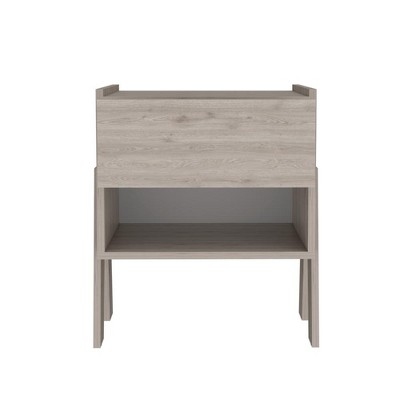 NicBex 18 inch Wide Nightstand with 1 Drawer,Modern Side Table with One Open Shelf,Bedside Table for Bedroom,Living Room,Black/Gray
