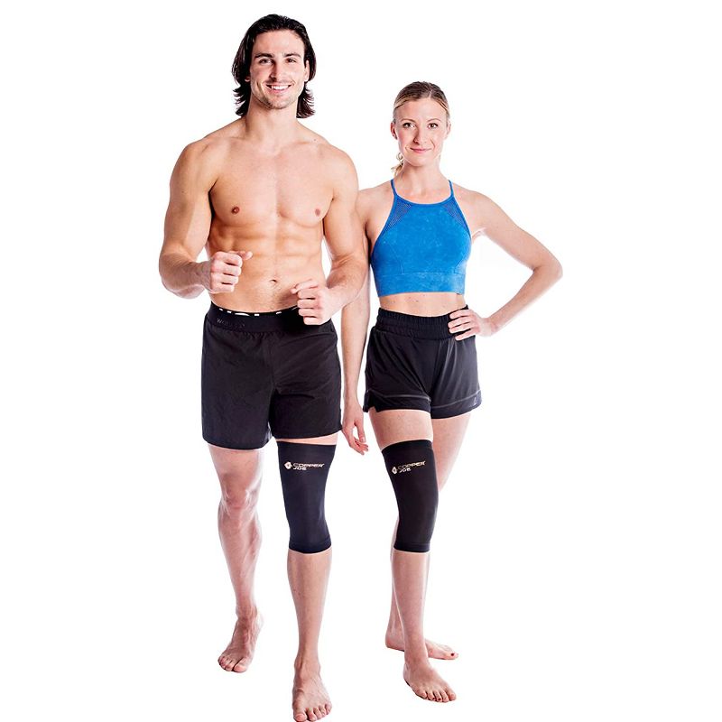 Copper Joe Knee Compression Sleeve, Knee Brace Sleeve Pain Relief ,Weightlifting, Running, Meniscus Tear, ACL, Arthritis, Gym For Men & Women - 2 Pack, 3 of 6