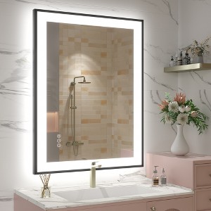 Apmir Super Bright Front & Back LED Lighted Anti-Fog Aluminum Alloy Framed Tempered Glass Bathroom/Vanity Mirror with ETL & 3-Year Warranty - 1 of 4