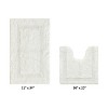 Lux Premium 100% Cotton Tufted Solid Reversible 2 PC Bath Rug Set – Ultra-Soft, Water-Absorbent, Durable, Machine Washable Bathroom Rug - 2 of 4