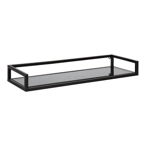 Black Floating Shelves Wall Shelf 24 Inches Long Modern Bathroom