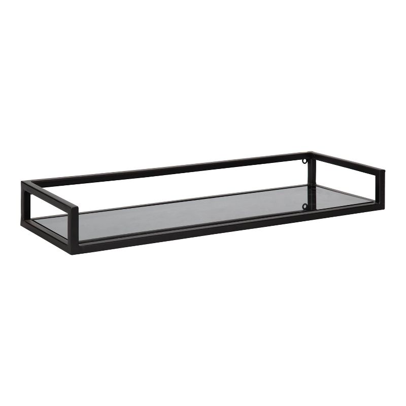 24" x 8" x 3" Blex Metal and Glass Wall Shelf - Kate & Laurel All Things Decor, 1 of 8