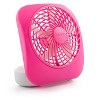 Treva 2pk 5" Battery Powered Portable Desk Fan Pink: Small 2-Speed Air Circulation, Matte Finish, No Assembly Required - 2 of 4