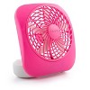 Treva 2pk 5" Battery Powered Portable Desk Fan Pink: Small 2-Speed Air Circulation, Matte Finish, No Assembly Required - image 2 of 4