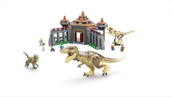 LEGO Jurassic Park Visitor Center: T. rex &#38; Raptor Attack Dinosaur Toy 76961, 2 of 8, play video