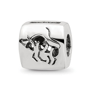 Black Bow Jewelry Sterling Silver Taurus the Bull Zodiac Bead Charm - 1 of 4