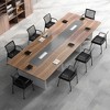 Tangkula 8 Pcs Office Guest Chairs on Wheels w/ Metal Frame & Armrests Mesh Back Office - 2 of 4