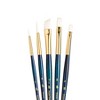 Princeton RealValue Brush Set, White Taklon Bristles, Short Handle Mixed Media Paintbrush, Dark Blue, 5 Pieces - 2 of 2