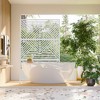 46.8in.W x 71.37in.H White Mountain Shape Galvanized sheet Outdoor Garden Screen Decorative Art Panel - 2 of 4