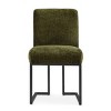 Mason Modern Dining Chairs Set of 2, Dining Room Chair with Black Metal Sled Base Upholstered Fabric Kitchen Chair-Maison Boucle - 4 of 4