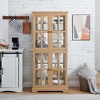 Bella Depot 68.7''H Antique Display Cabinet with Glass Doors Adjustable Shelves - 2 of 4