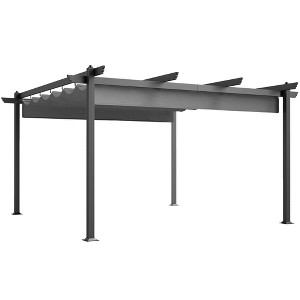 Outsunny 13' x 13' Retractable Pergola Canopy, Aluminum Outdoor Pergola for Garden, Patio, Backyard, Deck - 1 of 4