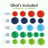 EpiqueOne 20-Piece Tissue Paper Pom Poms Party Decorations Kit - Orange, Blue, Teal, Green & Light Green | 6", 8", 10", 12" & 14" - 2 of 4