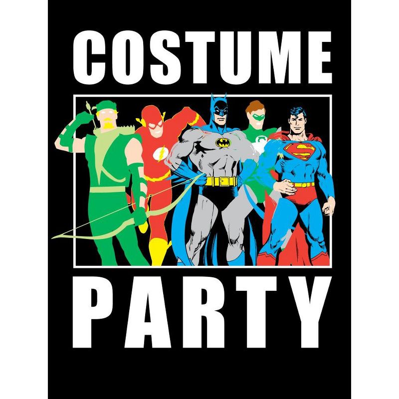 The Justice League Superhero Costume Party Menss Black Graphic Tee, 2 of 4