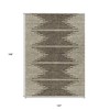 Coffee And Ivory Abstract Washable Indoor Outdoor Area Rug - 3 of 4