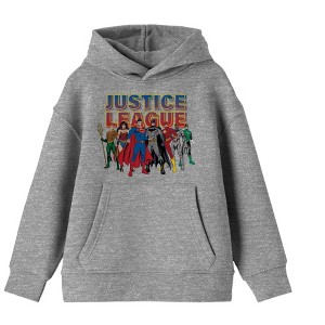 Justice League Athletic Heather Gray Youth Hoodie - 1 of 2