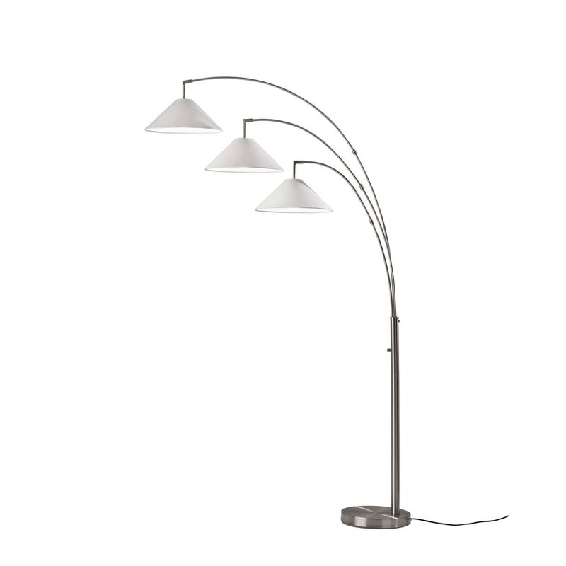 Braxton 3 Arm Arc Lamp Brushed Steel - Adesso, 1 of 6