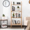 Tangkula 2PCS 4-Tier Bamboo Ladder Bookshelf 58" Display Shelf Storage Rack Plant Stand - 3 of 4