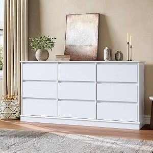 9 Drawer Dressers,Chest of Drawers with Deep Drawers,Large Double Dresser for Closet with Wide Top,Tall Wooden Dresser for Living Room, Bedroom - 1 of 4