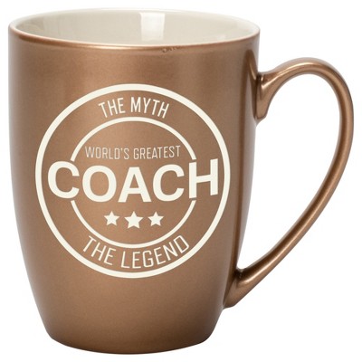 Elanze Designs World's Greatest Coach The Myth The Legend Bronze 10 ounce New Bone China Coffee Cup Mug