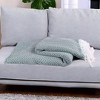 HomeRoots 60" X 50" Green Woven Cotton Chevron Throw Blanket with Fringe - 2 of 4