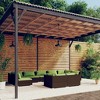 vidaXL 9 Piece Patio Lounge Set - Robust and Stylish Outdoor Furniture Set with Brown Poly Rattan and Green Cushions - 2 of 4