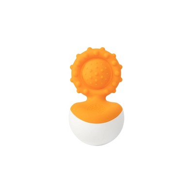 Fat Brain Toys Baby Rattle Dimpl Wobl - Orange