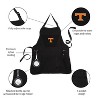 Evergreen University of Tennessee Black Grill Apron- 26 x 30 Inches Durable Cotton with Tool Pockets and Beverage Holder - 4 of 4