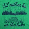 Mens Id Rather Be At The Lake T Shirt Funny Cool Nature Lover Novelty Tee For Guys - Crazy Dog Men's T Shirt - 2 of 4