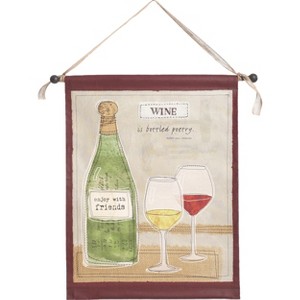 Transpac Fabric/Canvas 23 in. Multicolor Everyday Wine is Bottled Wall Art - 1 of 2