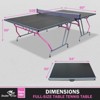 DSVIMOY Portable Ping Pong Table, 8ft Foldable Table Tennis Table Set with Net, 2 Paddles & 3 Balls for Indoor Outdoor, Pink&Black, 96"*48"*30" - 3 of 4