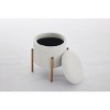 CAVINAS Modern Round Storage Ottoman with Metal Base,Plush Teddy Fabric Footrest with Removable Lid,Storage Bench for Living Room and Bedroom - 2 of 4