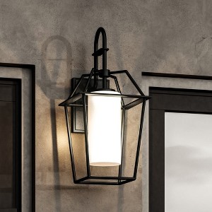 Urban Ambiance Luxury Minimalist Outdoor Wall Sconce 17.75''H x 8.875''W,  Midnight Black Finish,  Chandler Collection, UHP1391 - 1 of 4