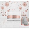 Bacati - Ikat Dots Stripes Coral Gray Girls 4 pc Crib Set with Muslin Sleeping Sack - 4 of 4