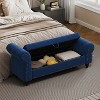TiramisuBest 64.5" Velvet Storage Bed Bench - Tufted Chaise Lounge with Antique Nails, Khaki - 2 of 4