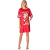 Disney Womens' Grumpy Snow White And The Seven Dwarfs Nightgown Pajama Red - 4 of 4