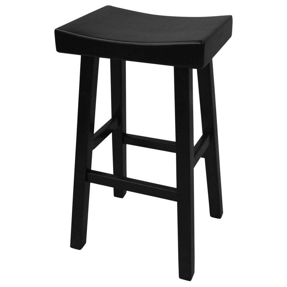 Photos - Chair Carolina Living 30" Levi Barstool Black: Solid Wood, Rectangle Saddle Seat, Backless